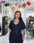 EVE GRAVEL - HAUT MAVIA - TARTAN BLEU - AH25