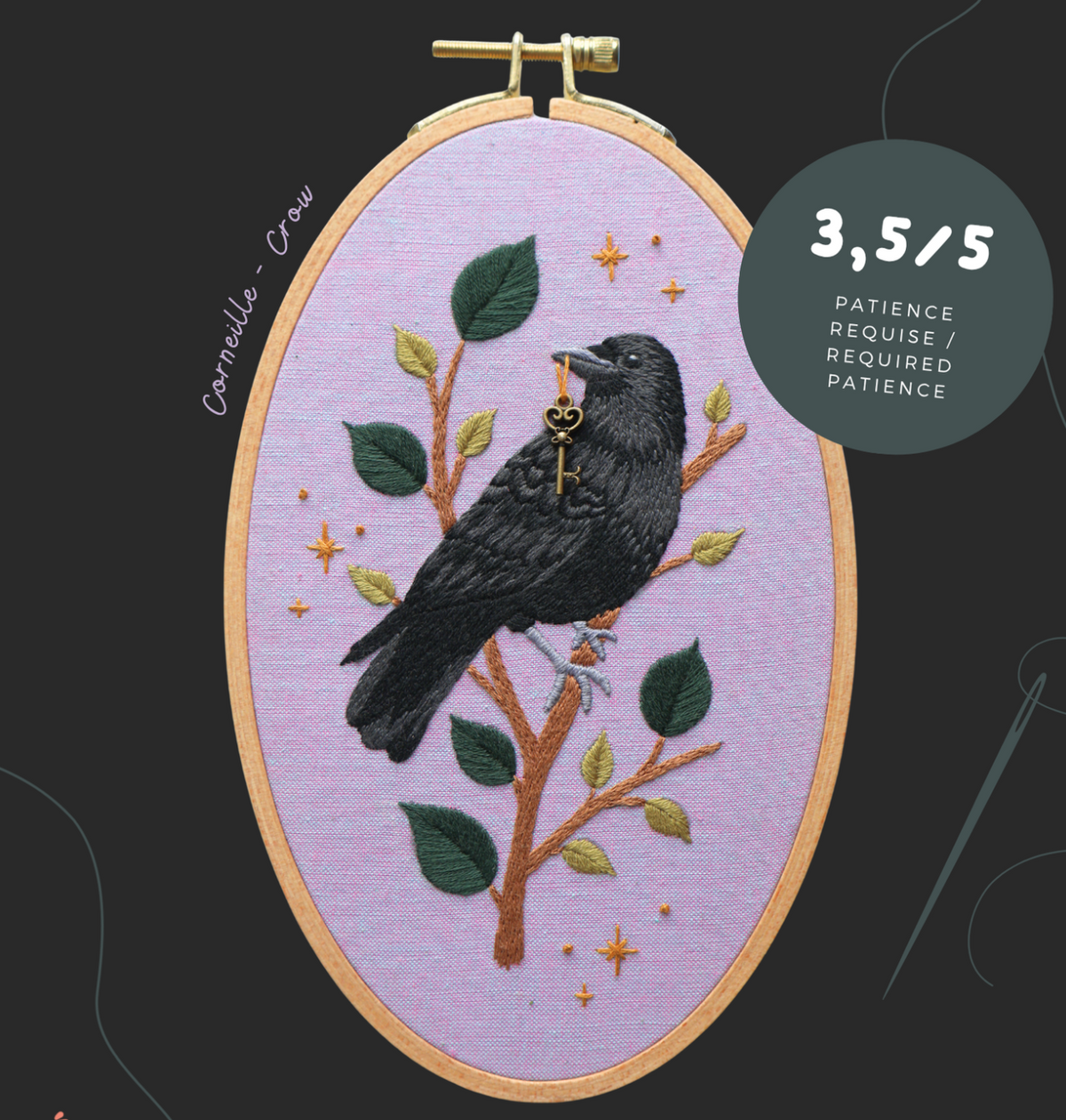 BRODÉ SERRÉ - DIY EMBROIDERY KIT - CORNEILLE