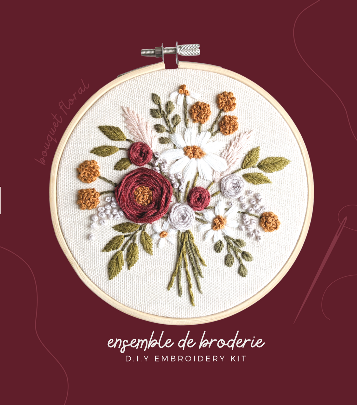 BRODÉ SERRÉ - DIY EMBROIDERY KIT - FLORAL BOUQUET