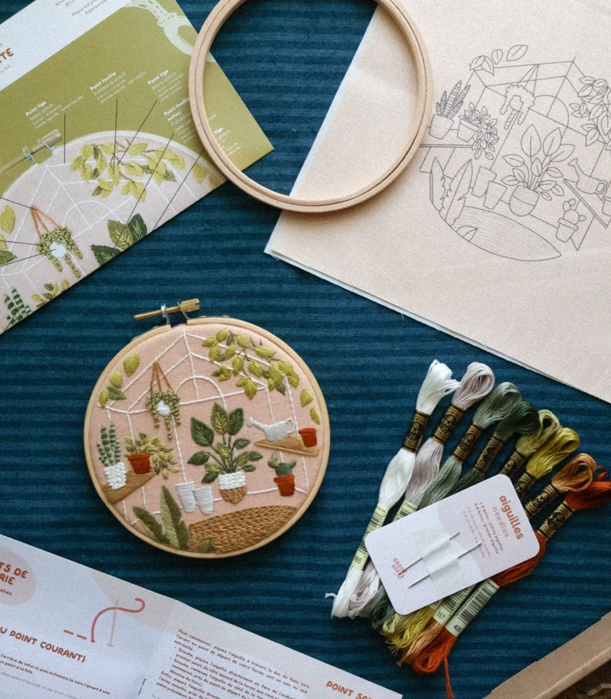 BRODÉ SERRÉ - DIY EMBROIDERY KIT - GREEN GREENHOUSE