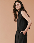 DAGG & STACEY - GILET LEONE- TWEED CHARBON - AH26