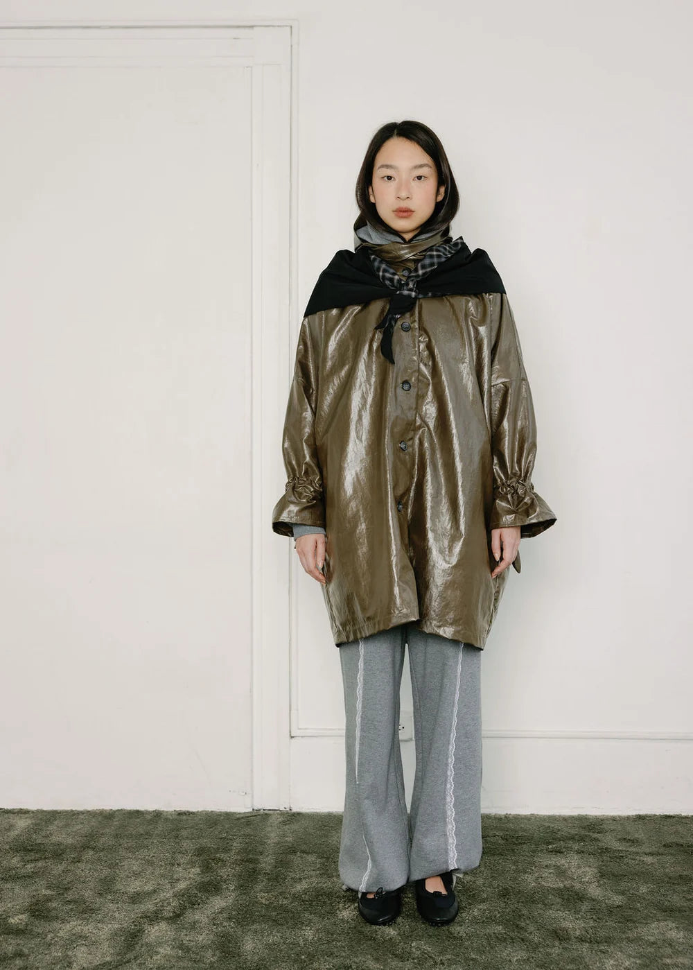 A BRONZE AGE - MANTEAU DE PLUIE JUDY - METALLIC MOSS - AH26