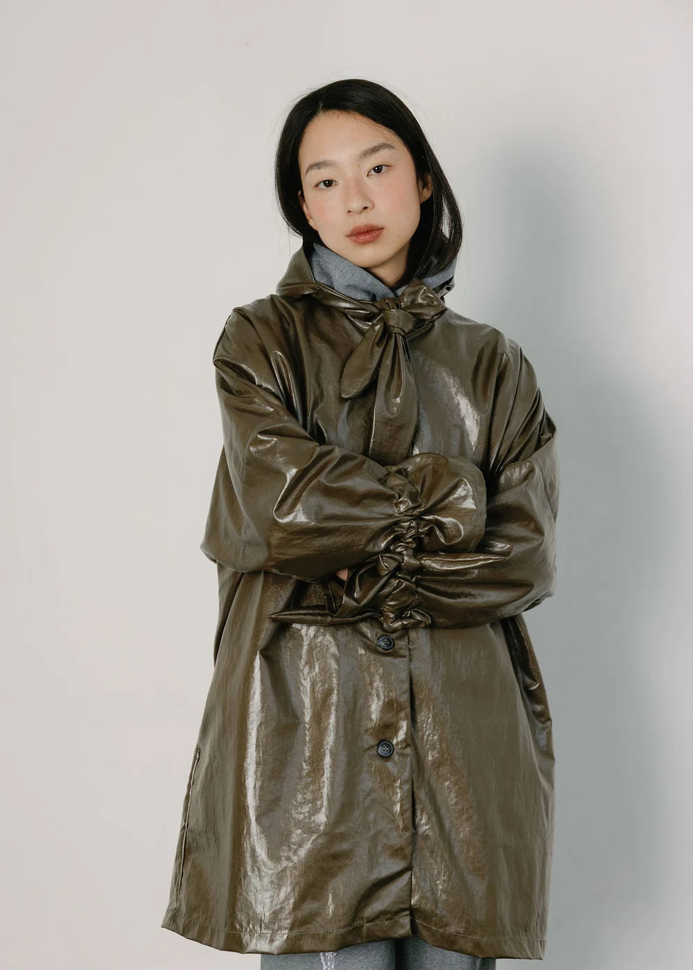 A BRONZE AGE - MANTEAU DE PLUIE JUDY - METALLIC MOSS - AH26