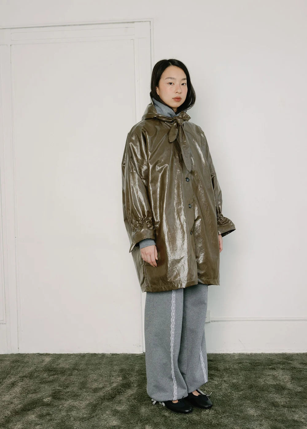 A BRONZE AGE - MANTEAU DE PLUIE JUDY - METALLIC MOSS - AH26