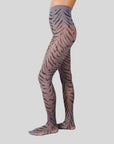 SWEDISH STOCKINGS X LEANDRA MEDINE COHEN - COLLANT TIGRE ROXANA - GRIS FONCÉ