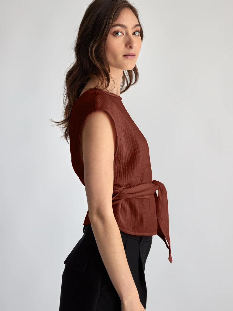 LÉPIDOPTÈRE - ELI KNOTTED TOP - BROWN