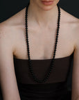 LISBETH JEWELRY - CLASSIC LONG BEAD NECKLACE - BLACK TOURMALINE