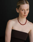 LISBETH JEWELRY - CLASSIC BEAD NECKLACE - RED AGATE
