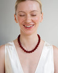LISBETH JEWELRY - LARGE BEAD NECKLACE - RED AGATE