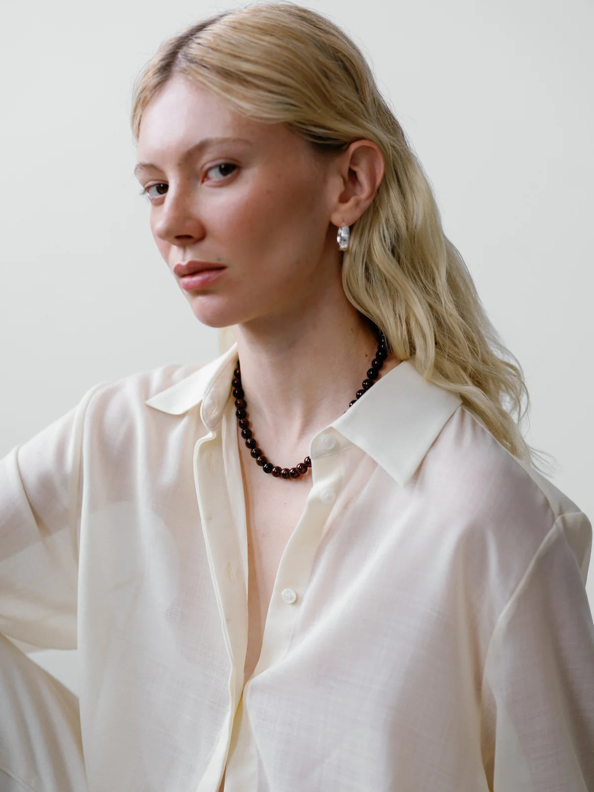 LISBETH JEWELRY - CLASSIC BEAD NECKLACE - HESSONITE