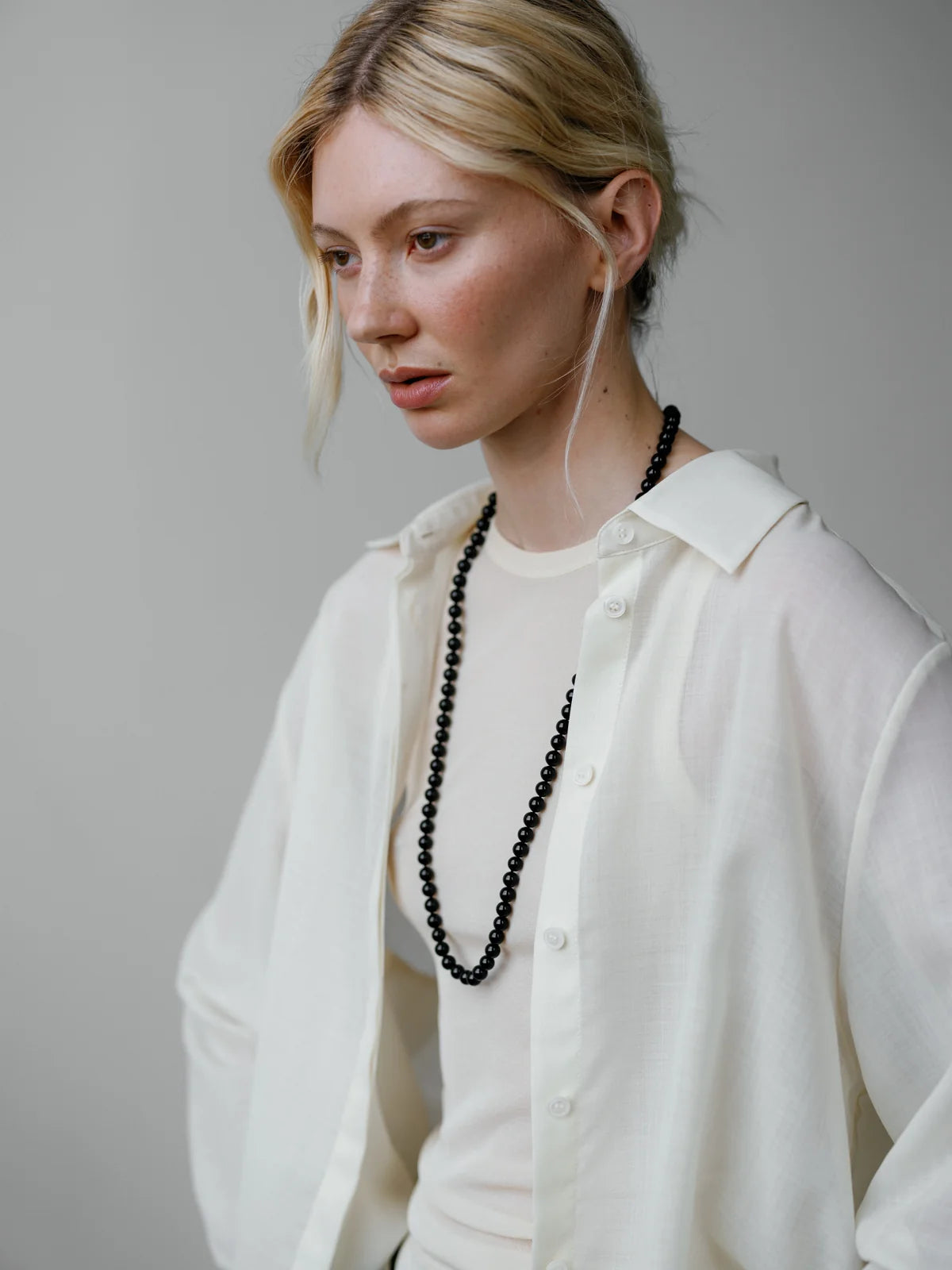 LISBETH JEWELRY - CLASSIC LONG BEAD NECKLACE - BLACK TOURMALINE
