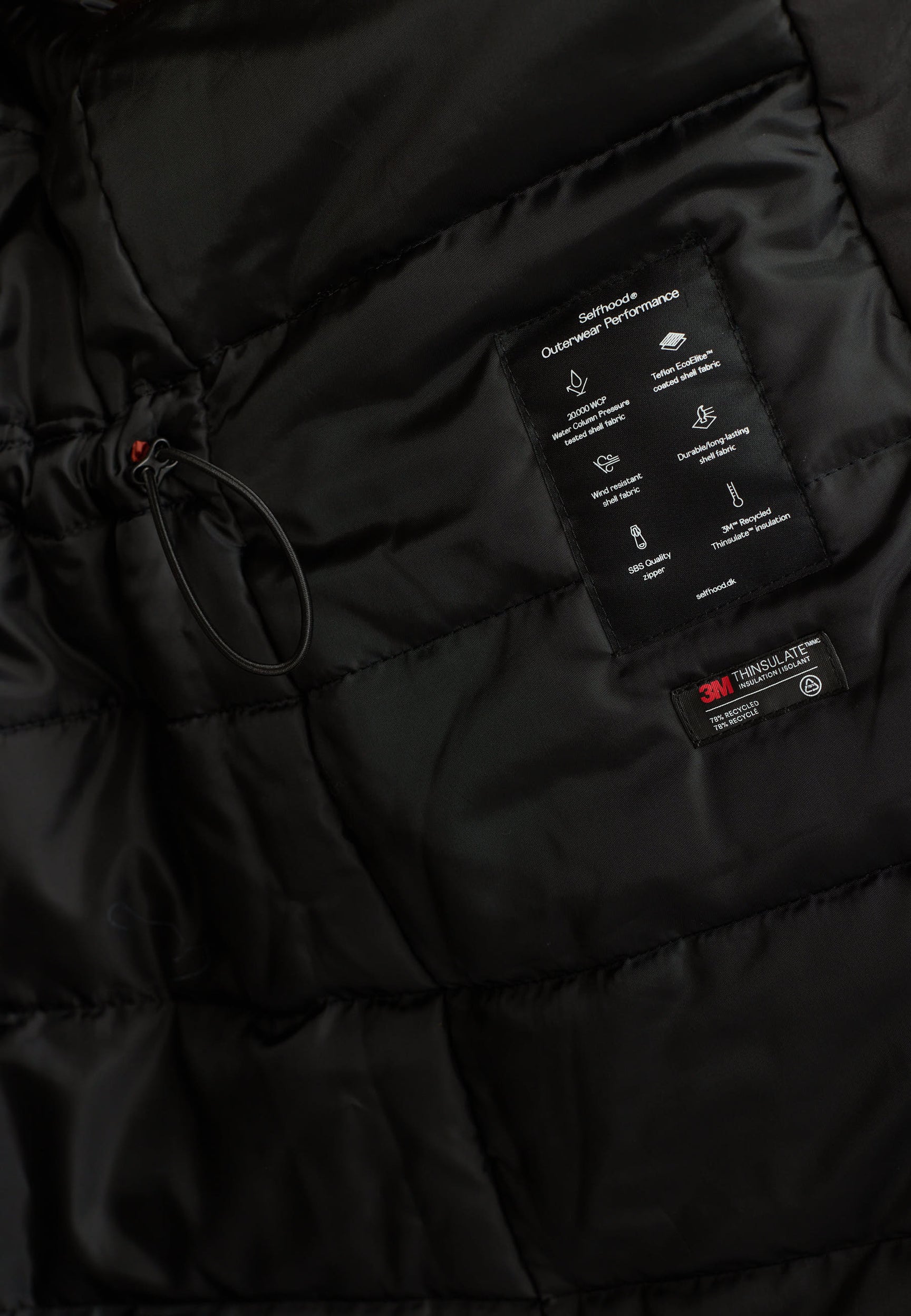 SELFHOOD - PARKA LONGUE À CAPUCHE - NOIR - AH25