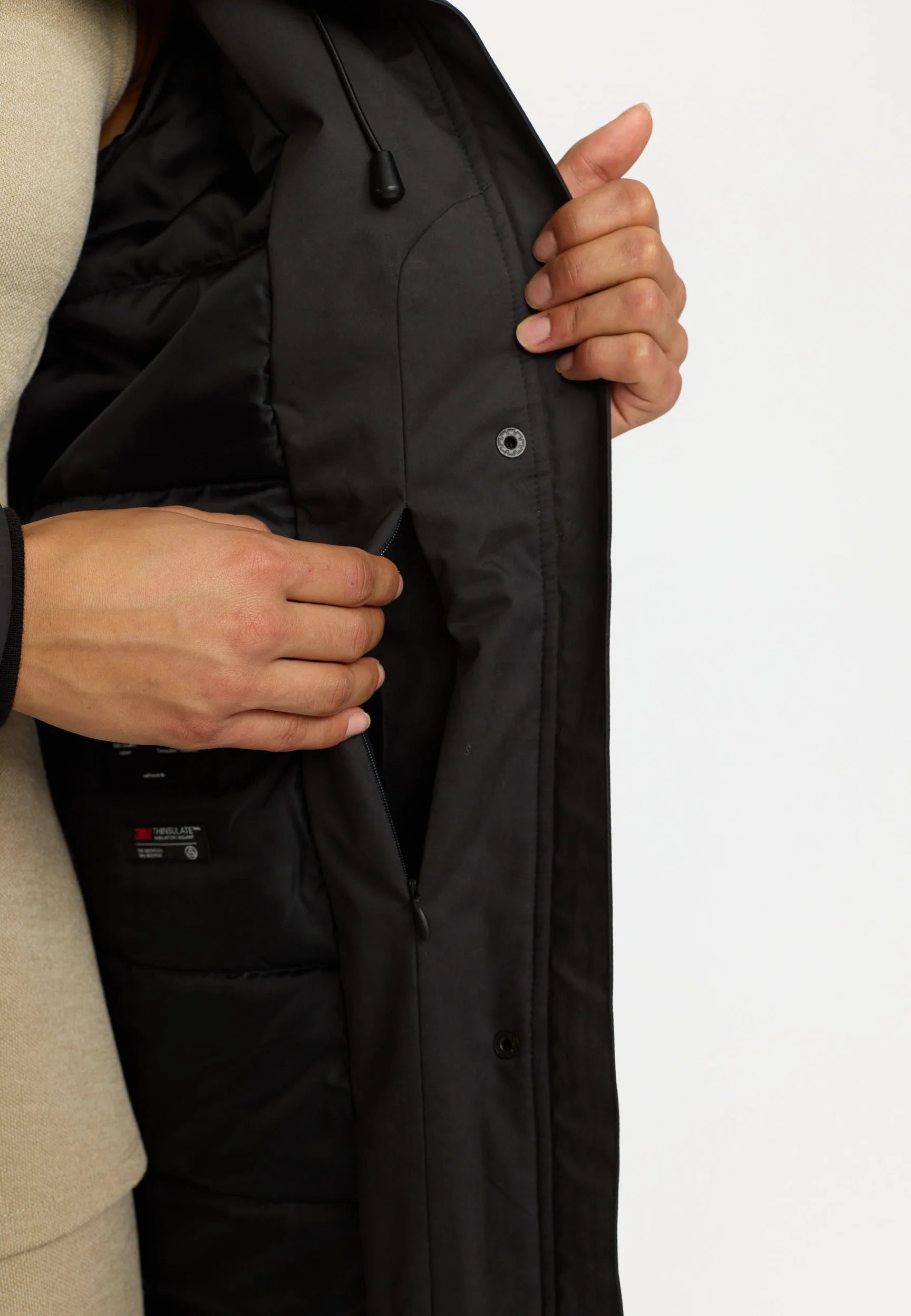 SELFHOOD - PARKA LONGUE À CAPUCHE - NOIR - AH25