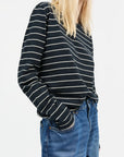 SKALL STUDIO - BLOUSE LOUI - RAYÉ MARINE/BLANC - AH25