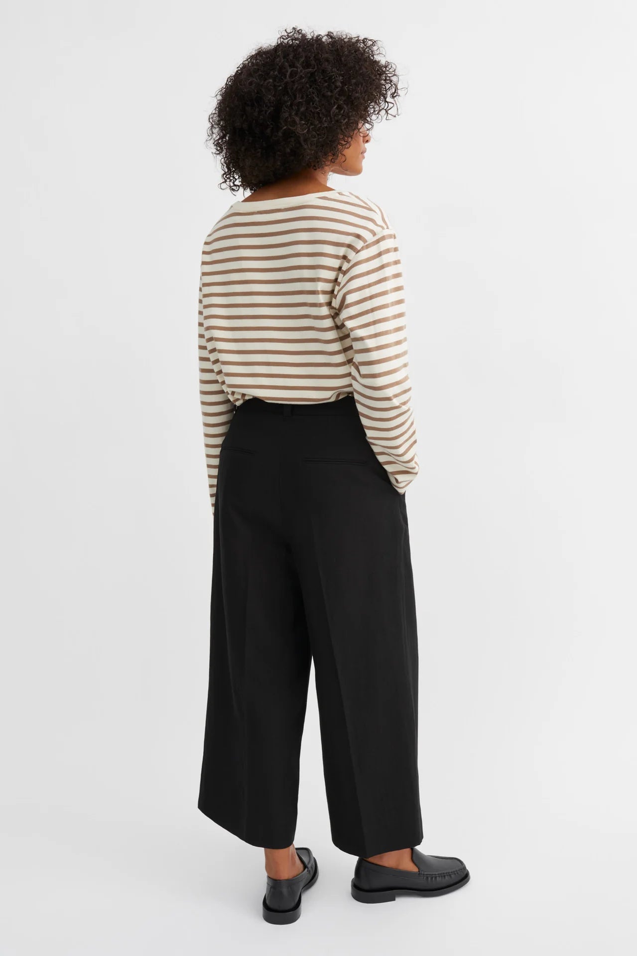 SKALL STUDIO - HAUT SURDIMENSIONNÉ LOUI - RAYURES BRUN PÂLE/BLANC- PÉ25