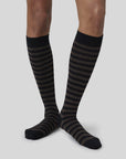SWEDISH STOCKINGS - BAS GENOUX BRITTA - COTON GRIS MULTI