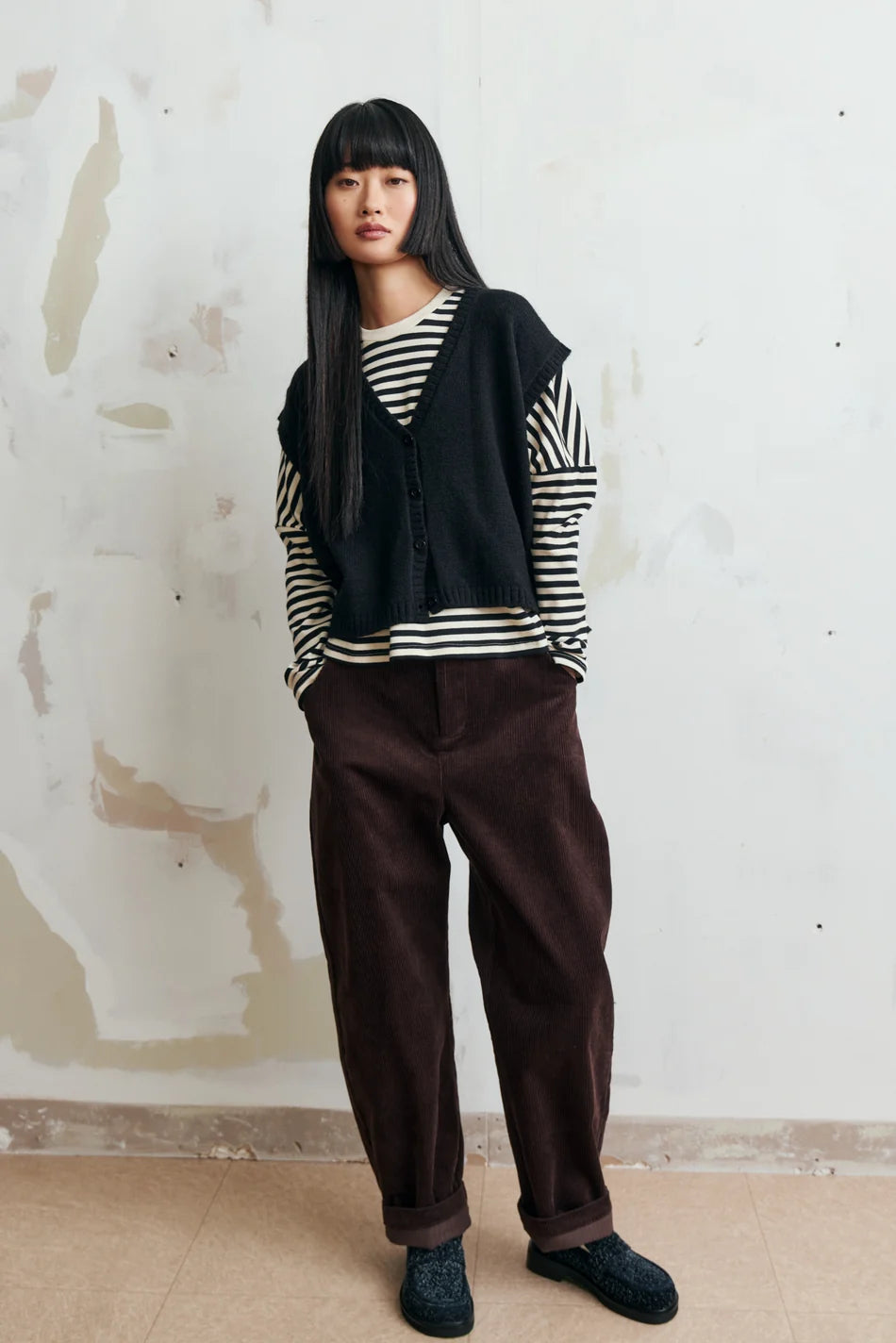EVE GRAVEL - TRICOT SANS MANCHE POTTER - NOIR - AH26