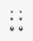 PILAR AGUECI - BLACK PEARL EARRINGS - PEACOCK - 6MM