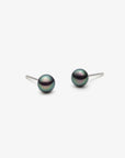 PILAR AGUECI - BLACK PEARL EARRINGS - PEACOCK - 6MM