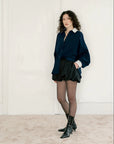 A BRONZE AGE - SPADE SKIRT - BLACK TAFFETA - AH25