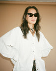 A BRONZE AGE - ROBBIE SHIRT - WHITE WITH STRIPES - FW25
