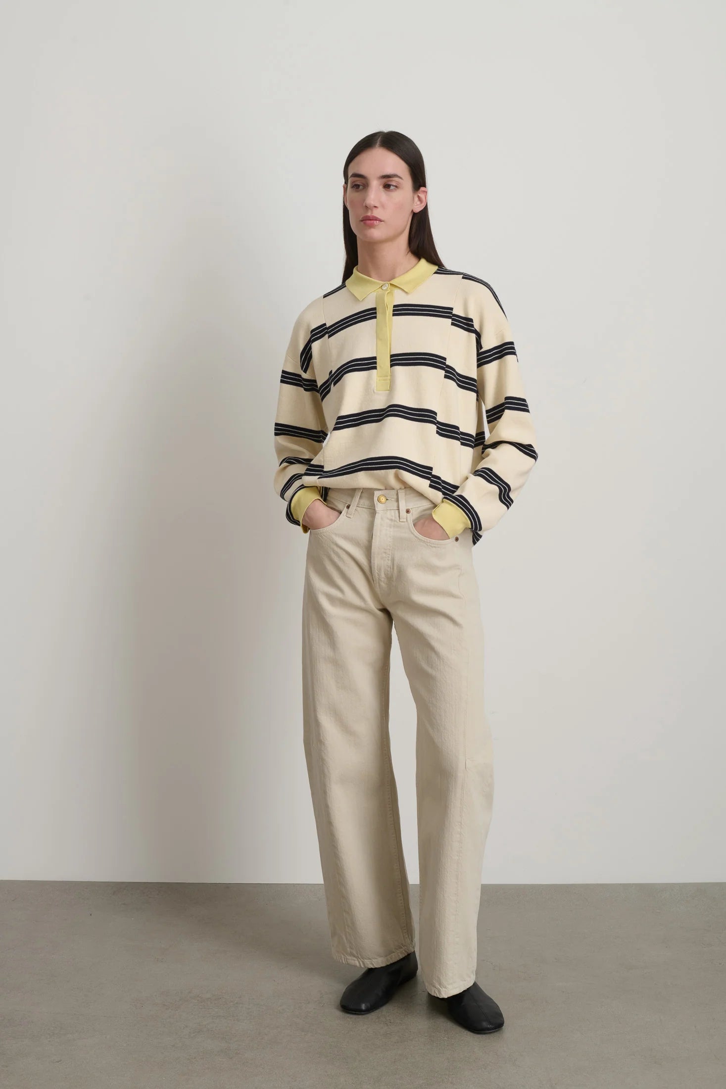 B SIDES - SLIM LASSO JEANS - CHALK OVERDYE