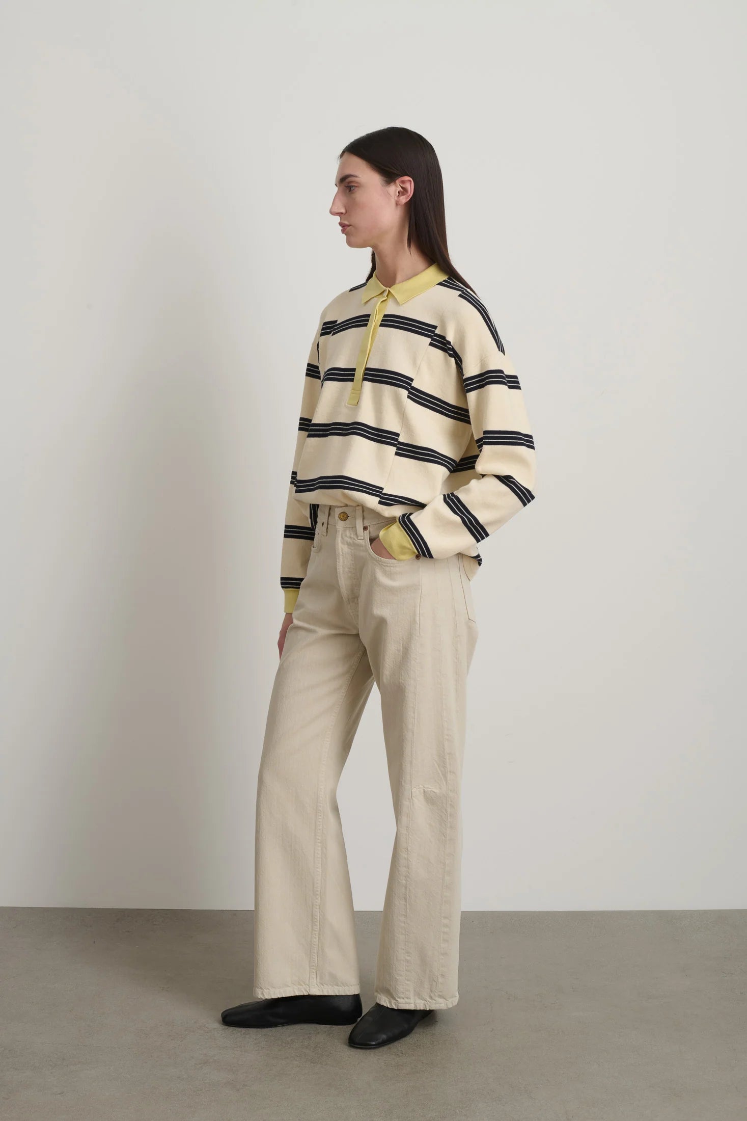 B SIDES - SLIM LASSO JEANS - CHALK OVERDYE