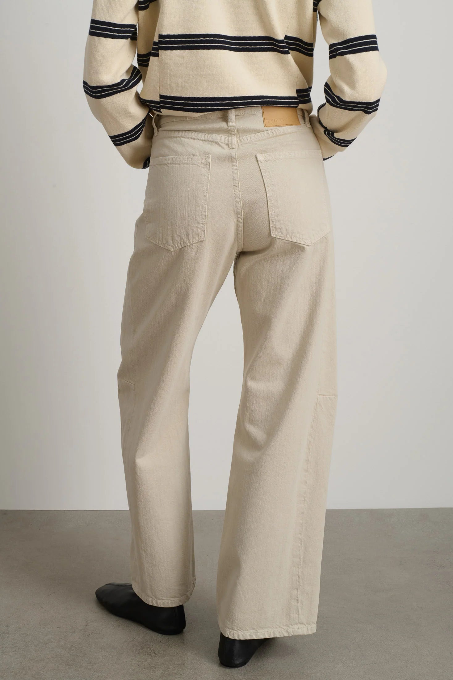 B SIDES - SLIM LASSO JEANS - CHALK OVERDYE