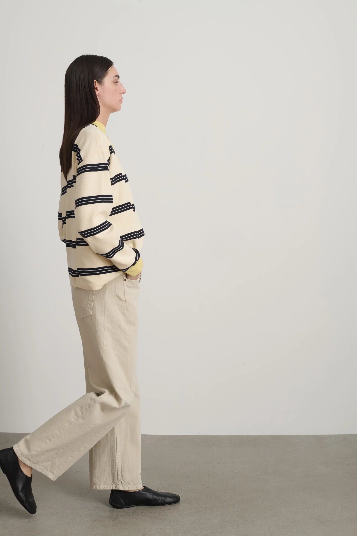 B SIDES - SLIM LASSO JEANS - CHALK OVERDYE
