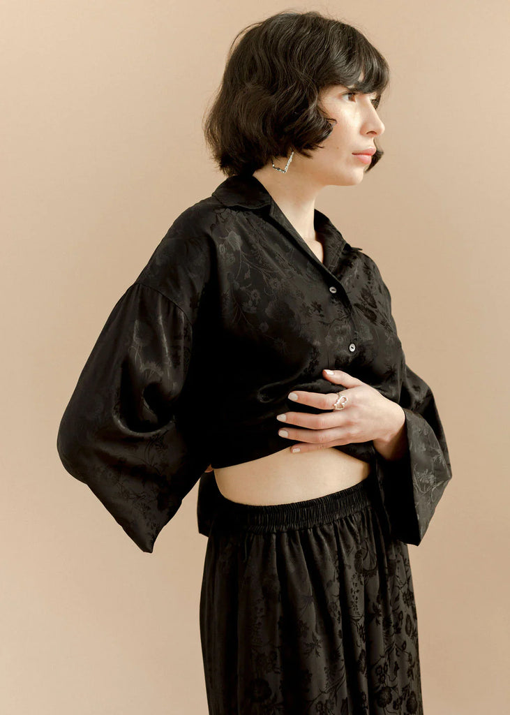 BRONZE AGE - PANTALON ONSEN - STARLIGHT FLORAL NOIR - AH23