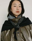 A BRONZE AGE - SCOUT SHAWL - NYLON NOIR/CHELSEA PLAID - AH26