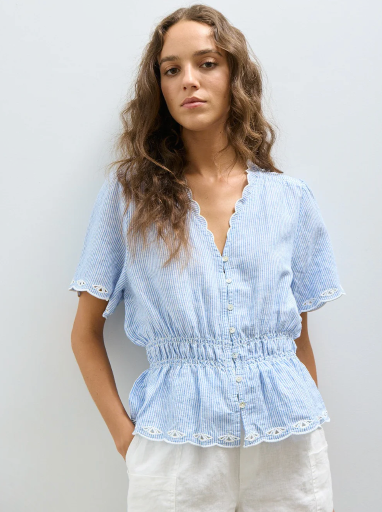 MELISSA NEPTON - BLOUSE CATHY - RAYÉ BLEU - PÉ26