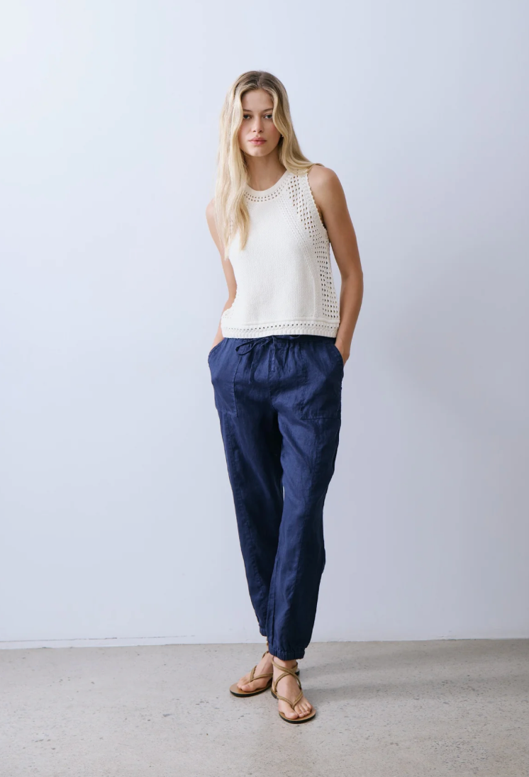 MELISSA NEPTON - PANTALON BRIE - MARINE - PÉ26