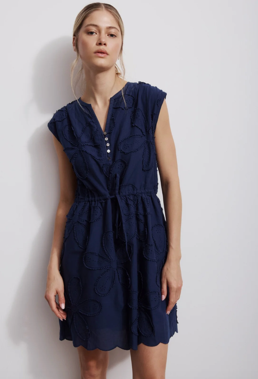 MELISSA NEPTON - BRIELLE DRESS - NAVY - SS26