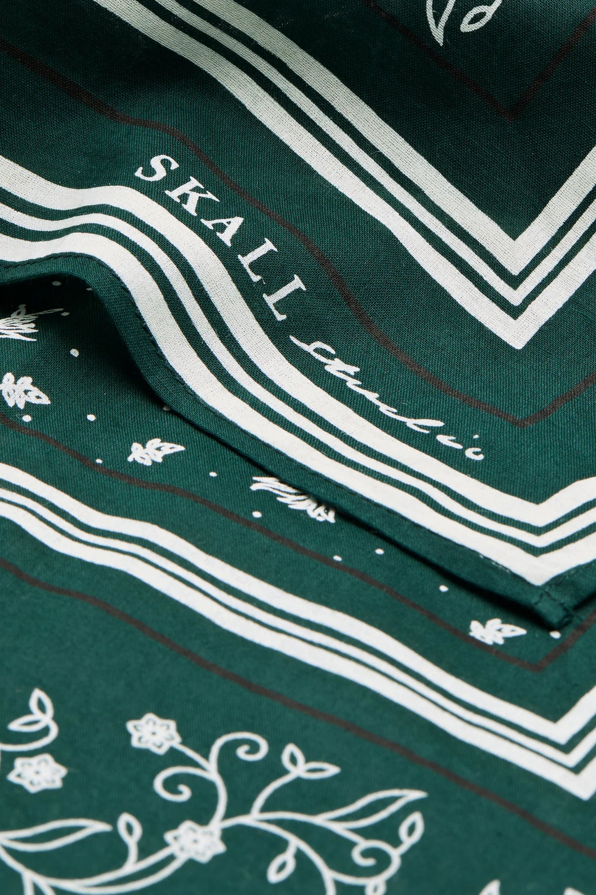 SKALL STUDIO - CLASSIC SCARF - DARK GREEN/BROWN - 90X90