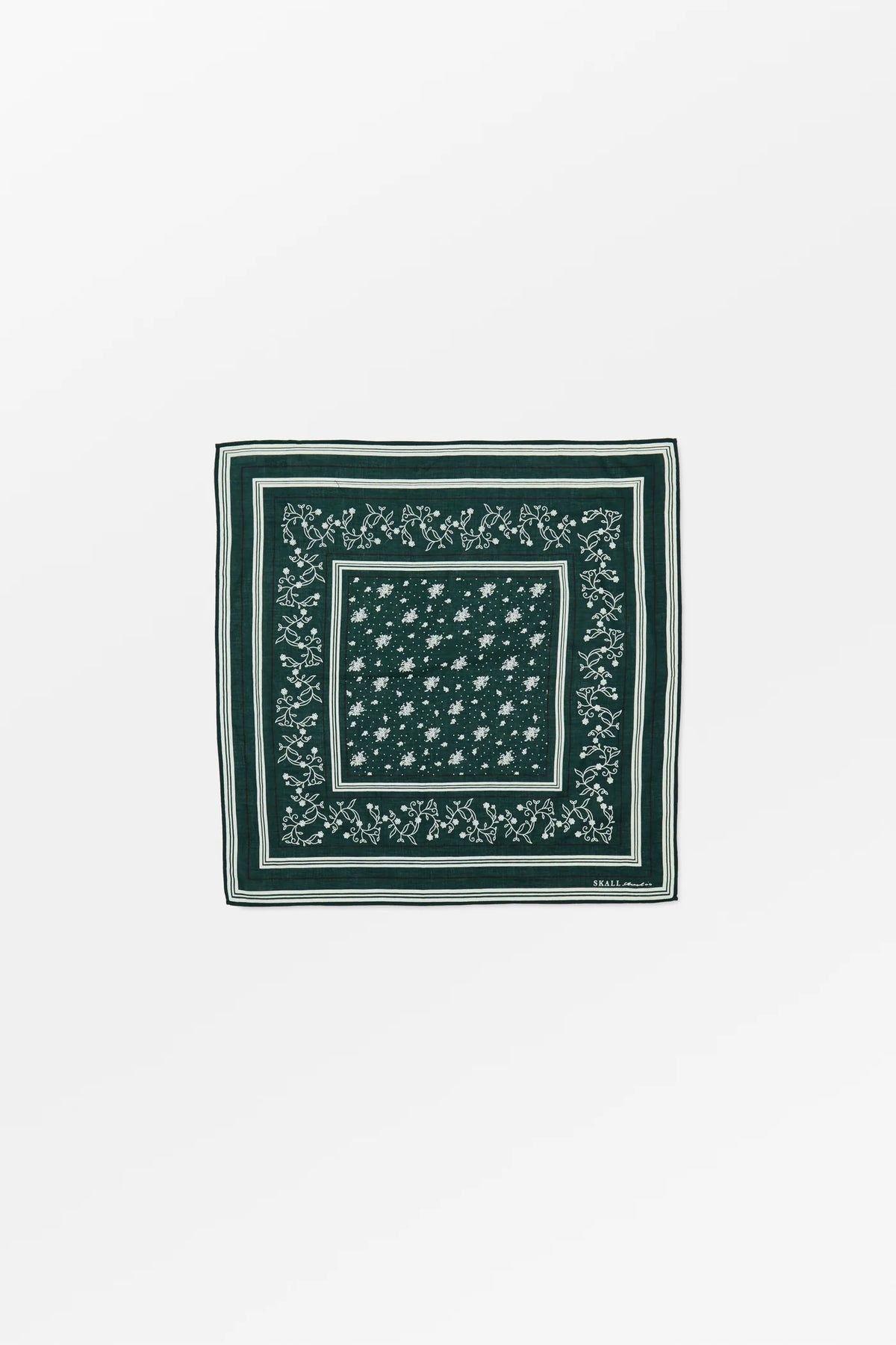 SKALL STUDIO - CLASSIC SCARF - DARK GREEN/BROWN - 90X90