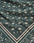 SKALL STUDIO - FOULARD CLASSIQUE - VERT FONCÉ/BRUN - 90X90 - AH26