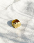 HAWKLY - SQUARE SIGNET RING - BRONZE