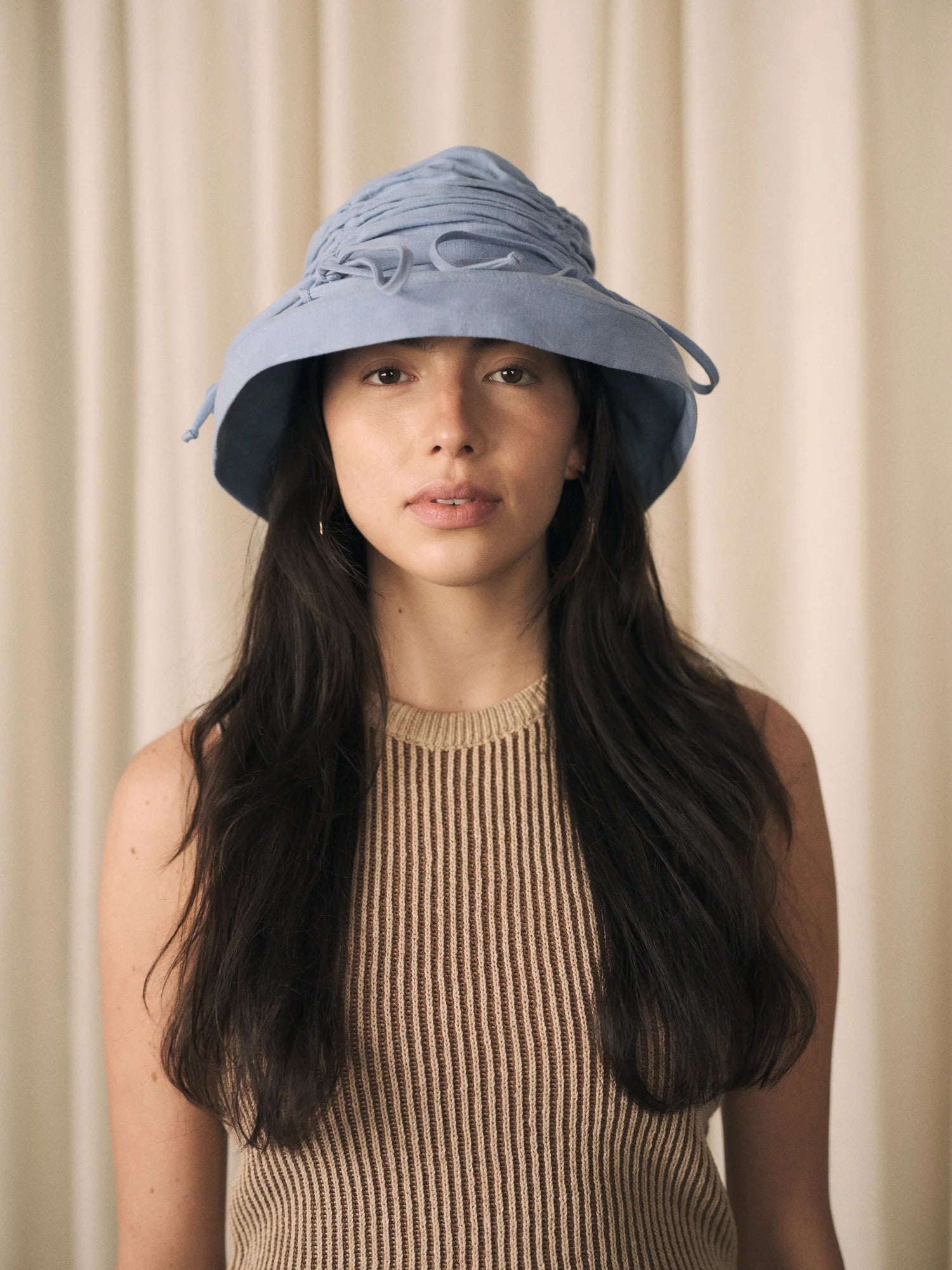 HEIRLOOM - THYM - CHAPEAU BOB FRONCÉ EN LIN