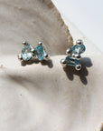 HOUSE OF HUDSON - CLUSTER STUDS - TOPAZ BLUE