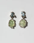 HOUSE OF HUDSON - DOUBLE EARRINGS - BLUE TOPAZ AND PREHNITE
