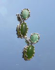 HOUSE OF HUDSON - BOUCLES D'OREILLES DOUBLE - AVENTURINE ET JADE
