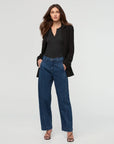 DUER - DENIM PERFORMANCE BARREL TAILLE HAUTE - DARK STONE AH26