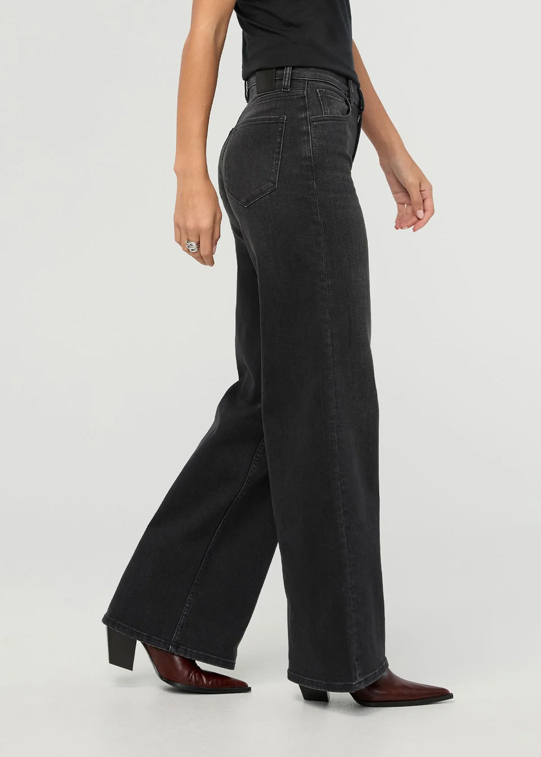 DUER - PERFORMANCE DENIM LARGE TAILLE HAUTE - NOIR DÉLAVÉ