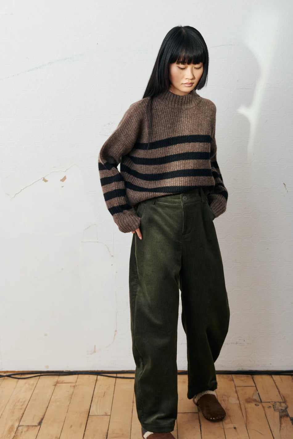 EVE GRAVEL - TRICOT WEASLEY - BRUN/NOIR - AH26