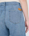 DUER - PERFORMANCE DENIM HIGH WAIST WITH PLEAT - SLATE INDIGO - SS26