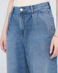 DUER - PERFORMANCE DENIM HIGH WAIST WITH PLEAT - SLATE INDIGO - SS26