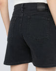 DUER - RELAXED HIGH-WAISTED CANVAS SHORTS - BLACK - SS26