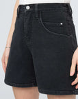 DUER - RELAXED HIGH-WAISTED CANVAS SHORTS - BLACK - SS26
