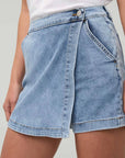 DUER - PERFORMANCE DENIM WRAP SKORT - LIGHT STONE - SS26